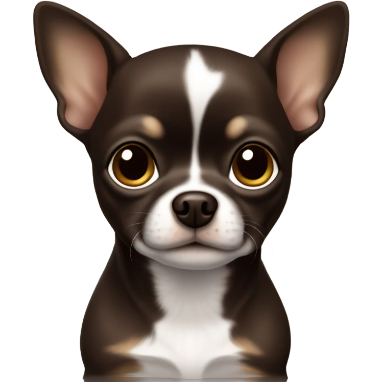 Small, dark brown Chihuahua with no white fur emoji