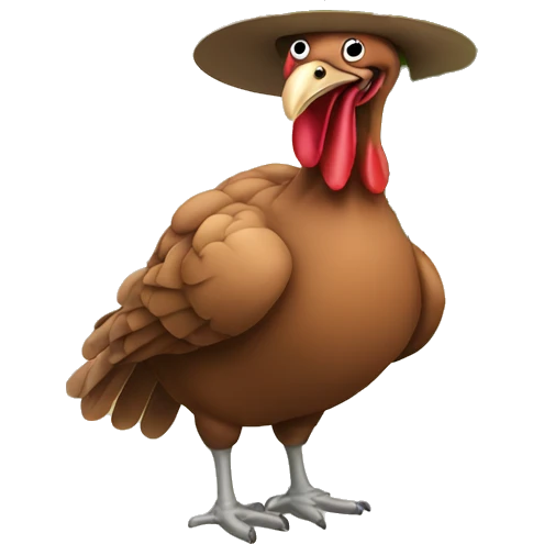 Turkey with weed hat emoji