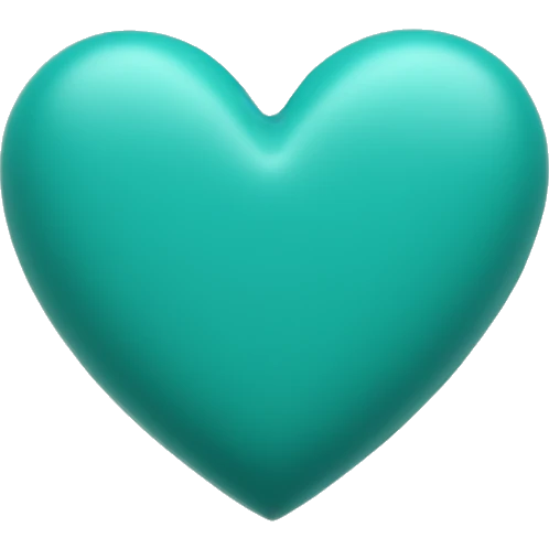 Teal matte heart  emoji