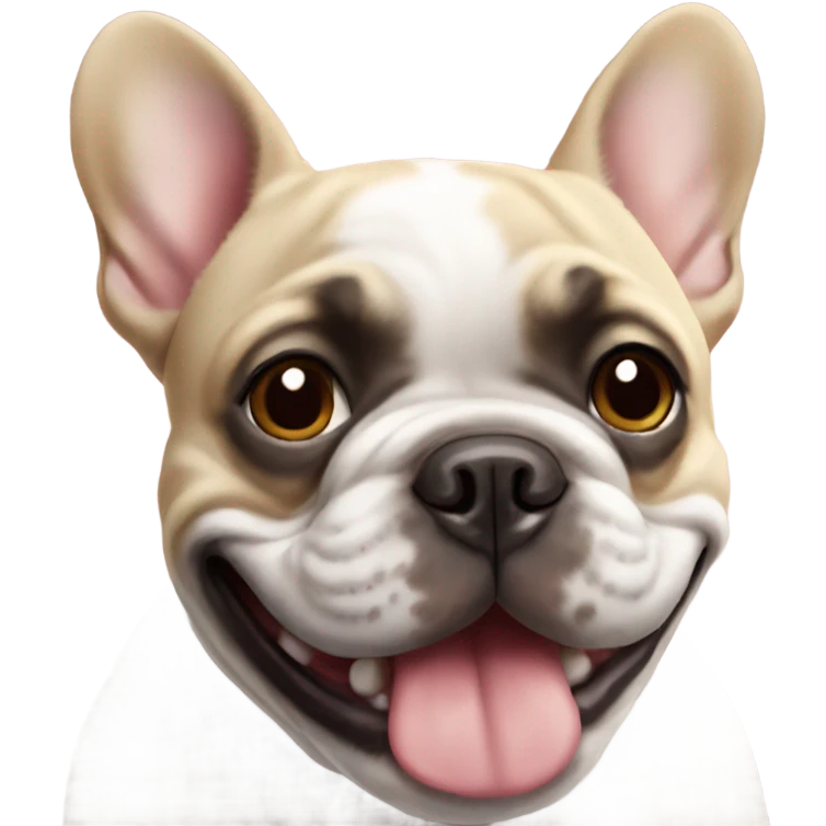 French bulldog smiling emoji