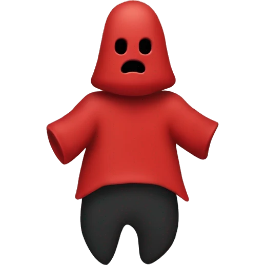 Red faceless full-figure meeple emoji