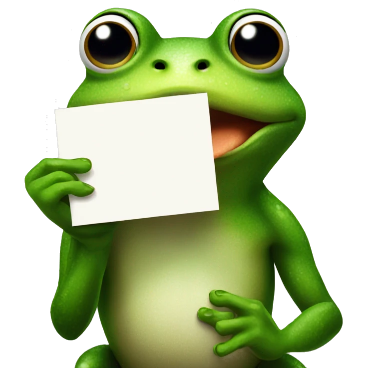 frog holding sign saying NO emoji