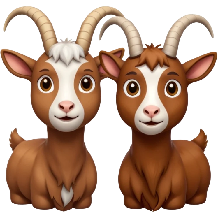 Two goats staring at each other one is anxious one is a chill guy emoji
