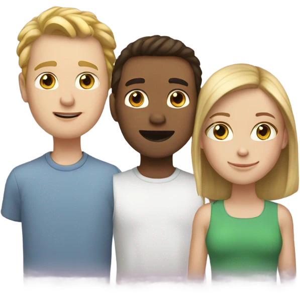  two white boys one white girl emoji