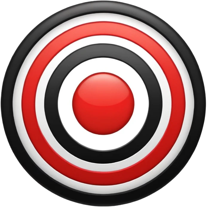 A black circle surrounded by a white circle surrounded by a red circle like a target emoji