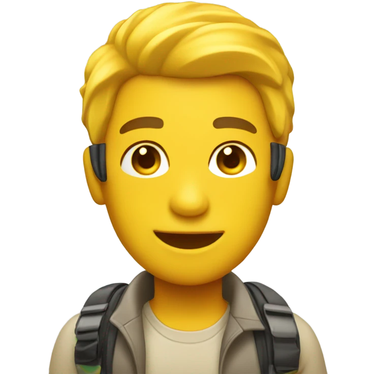 beach tour guide yellow skin emoji