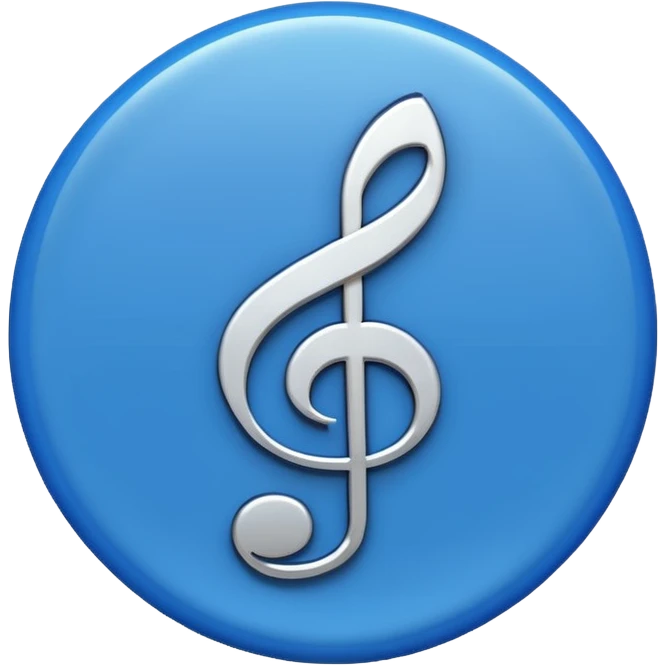 Create an emoji that looks just like the Instagram verified blue tick but with a music symbol in the middle instead of a tick emoji