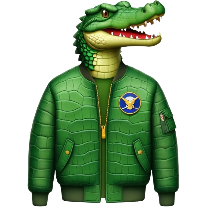 a crocodile and a bomber combined emoji
