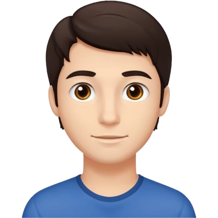 young man dark brown hair emoji