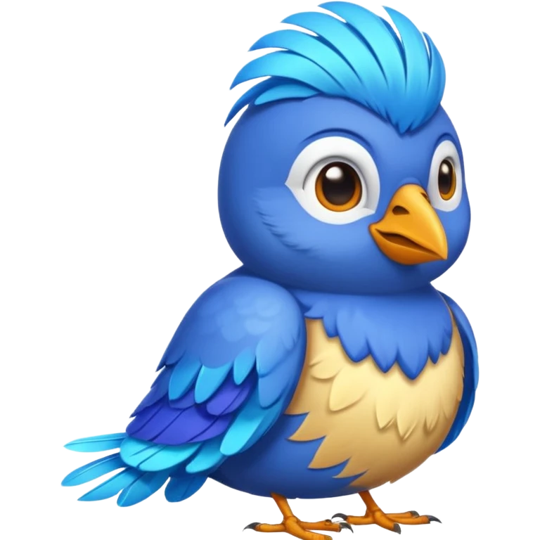 blue bird with shirt emoji