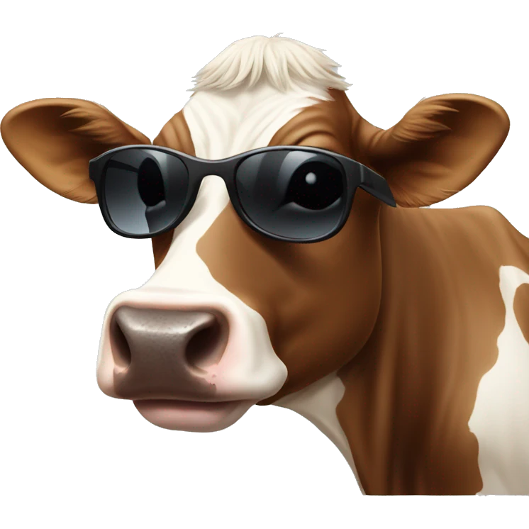Cow wearing dark sunglasses emoji