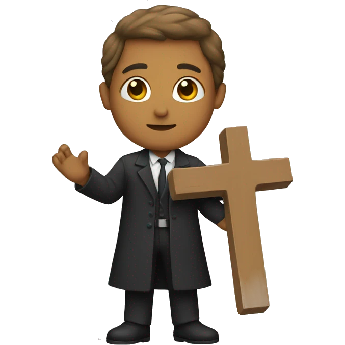 Someone holding a cross emoji