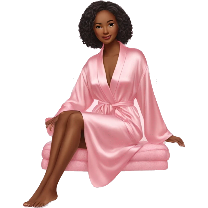 Light pink silk slippers and robe looks more glamorous and victoria secret type vibe emoji