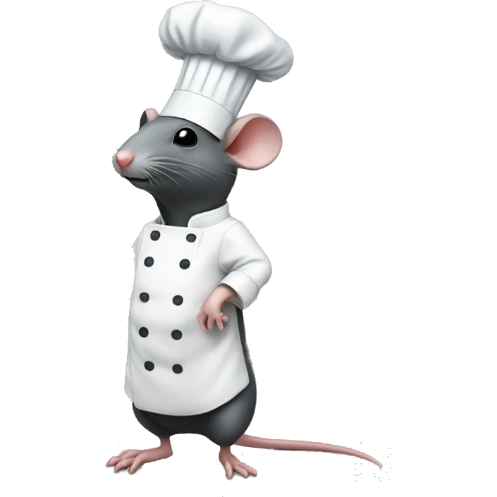a chef rat with a human under his chef hat controlling his cooking emoji