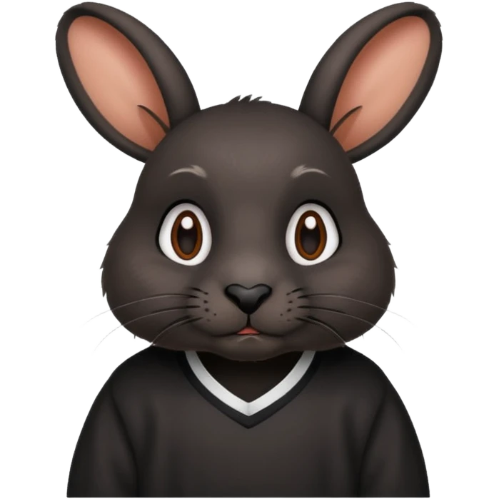 black rabbit with jersey emoji