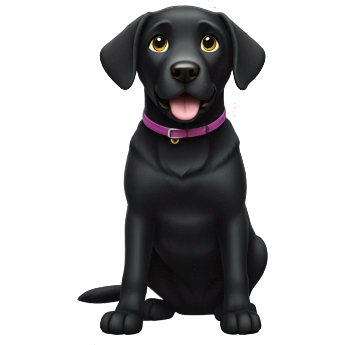 a black labrador, full body view, waving with one paw, comicstyle emoji