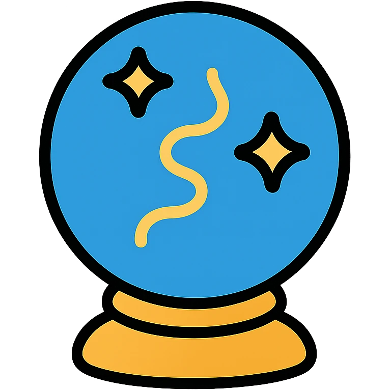 A magical blue scrying orb with mystical energy inside emoji