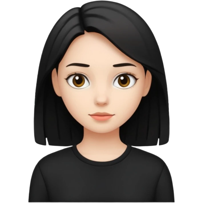 Fancy girl black casual emoji