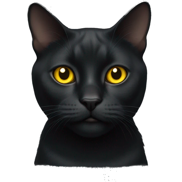 Black British cat with yellow eyes emoji