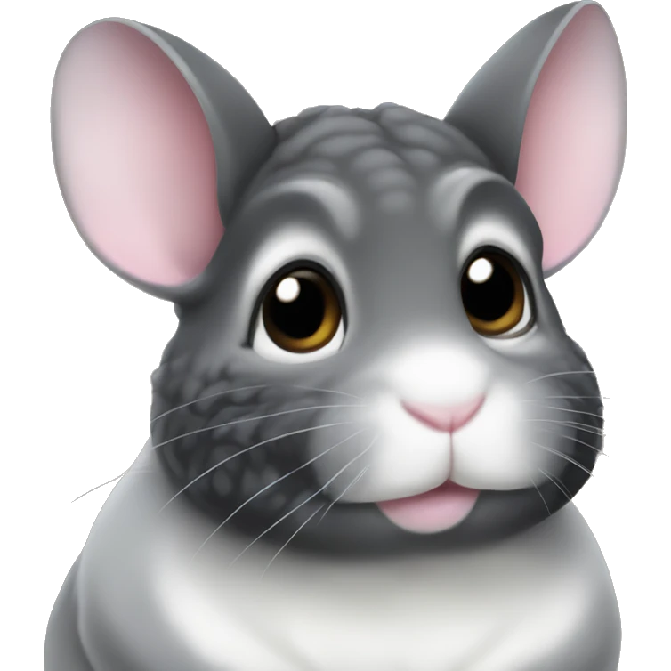 Black chinchilla with a white belly emoji