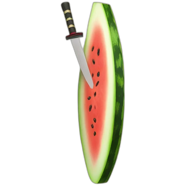 katana slices watermelon emoji