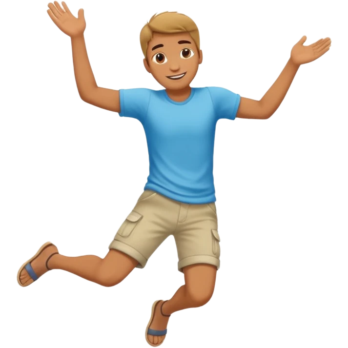 smiling guy in summer clothing  falling emoji