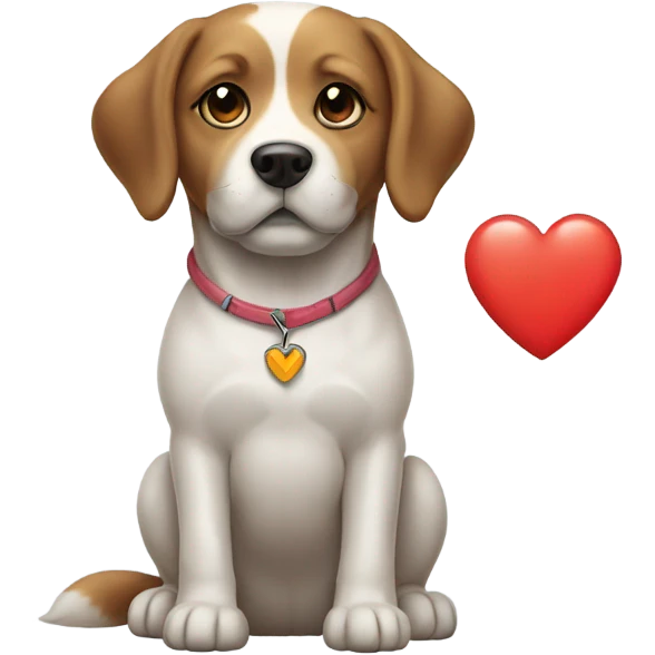 Dog with korean heart emoji