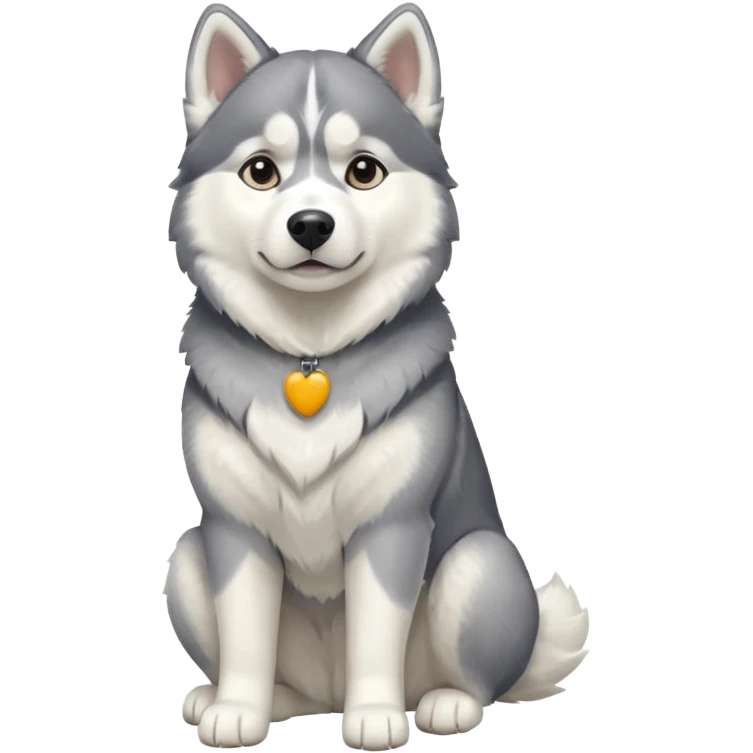 full body of husky, front view emoji