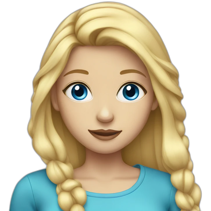 teenage girl with blue eyes and blonde hair emoji