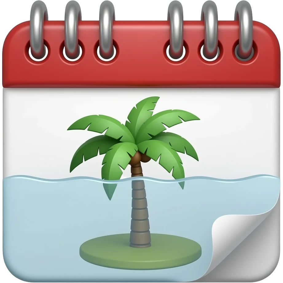 달력안에 야자수가 들어간 이모지 emoji