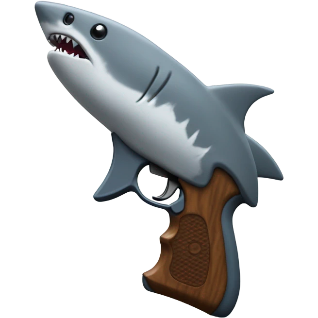Shark shaped gun emoji