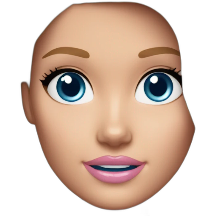 Barbie hair blue eyes emoji