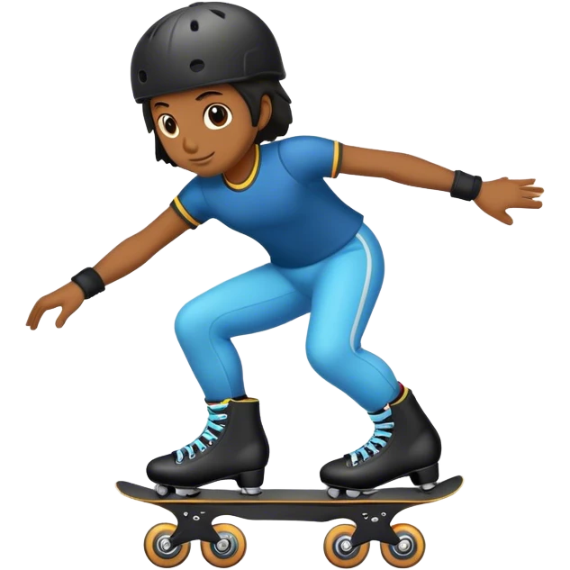 Black roller skater emoji