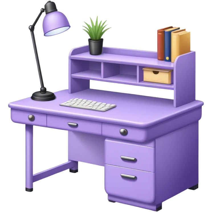 Lavender colored desk with nothing on it  emoji
