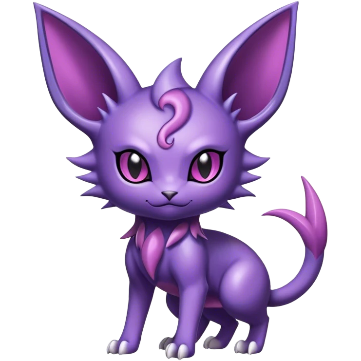 Shiny Dark Cute Edgy Cool Espeon-Haunter-Nidorino-Liepard-fusion-hybrid full body  emoji