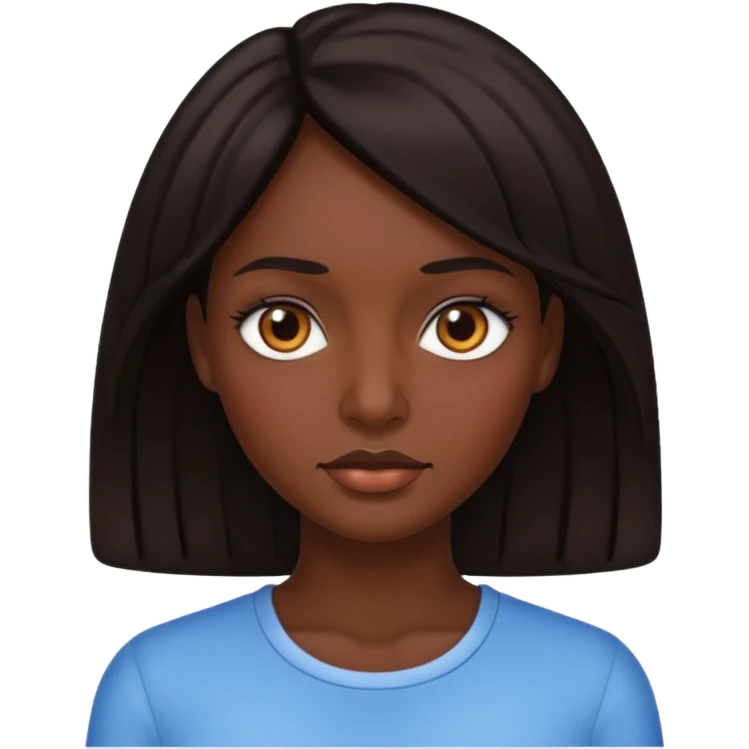 dark hair Woman face emoji