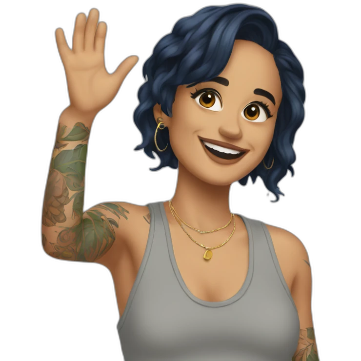 Kehlani waving emoji
