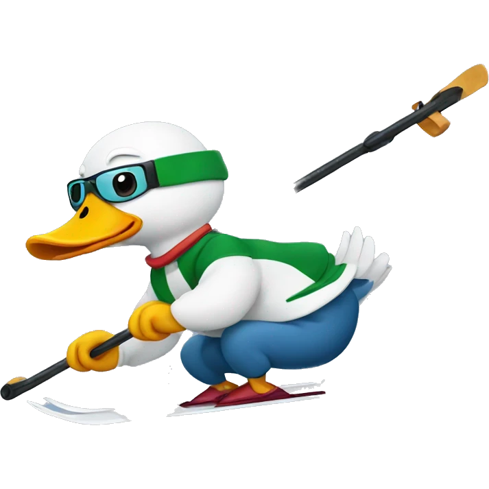 Duck skiing emoji
