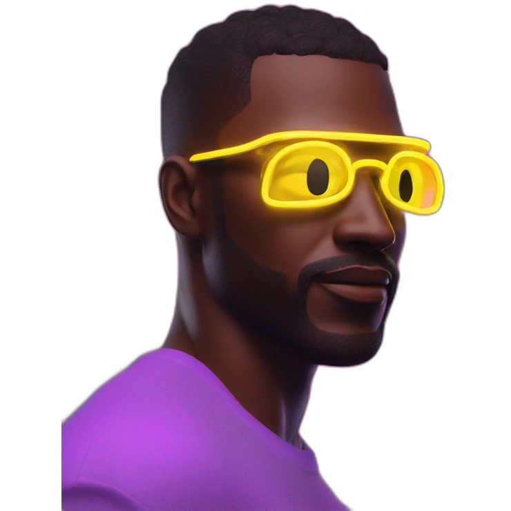 Juicy booty neon sign style man emoji