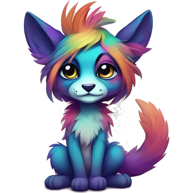 Cool cute Kawaii edgy colorful anthro fantasy animal fursona by griffsnuff & LiLaiRa & Falvie full body emoji