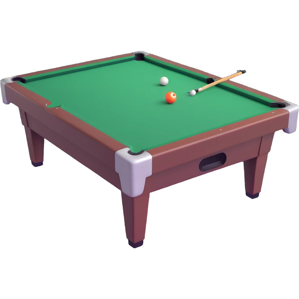 billiards pool table with cue ball and stick emoji