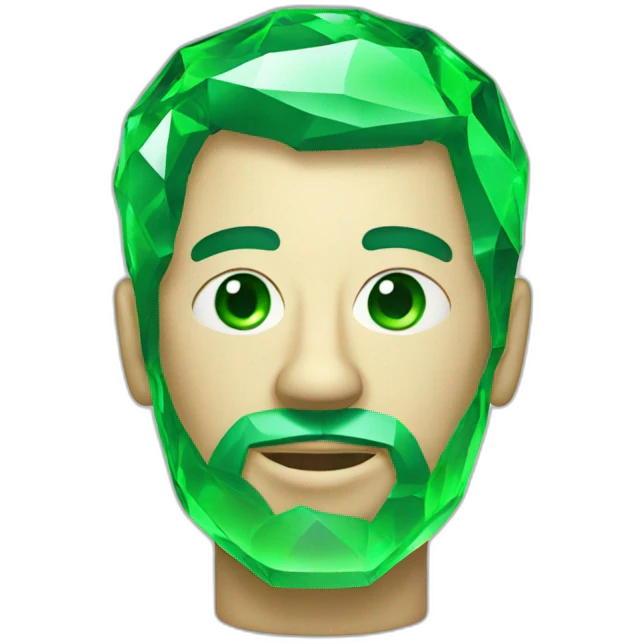 man made of green crystal emoji