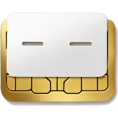 white and gold SIM Card you put in a phone emoji