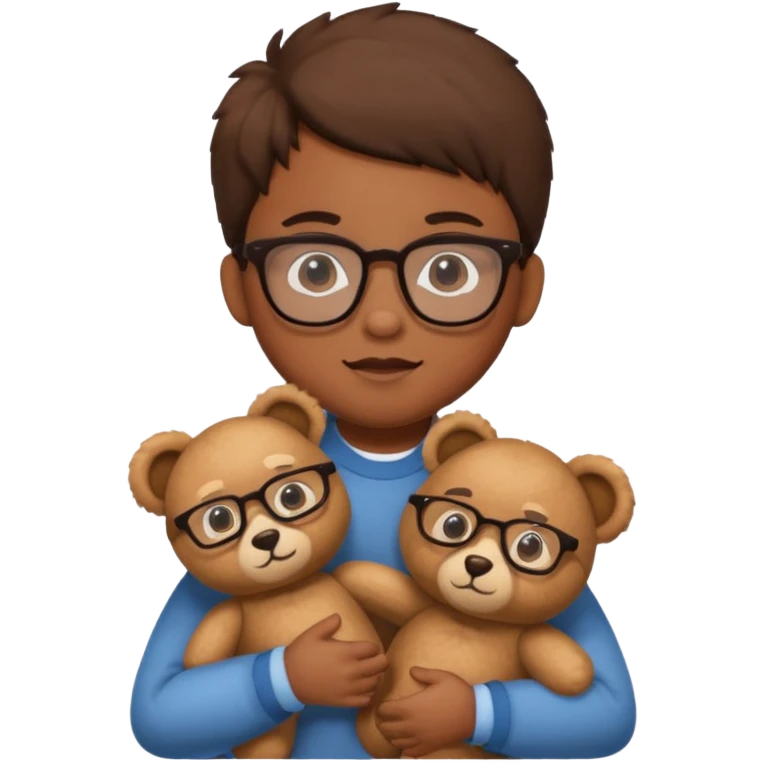 kid wearing glass with teddy bear  emoji