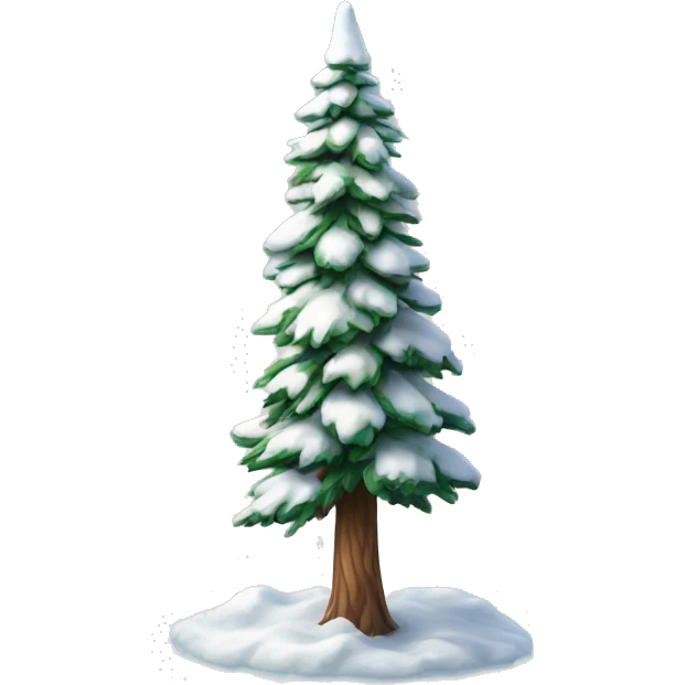 Realistic snow covered fir tree emoji
