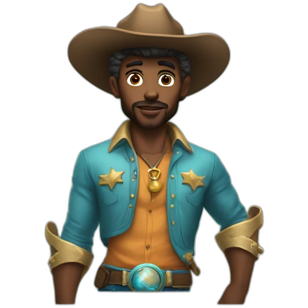 Uranus planet as a cowbboy emoji