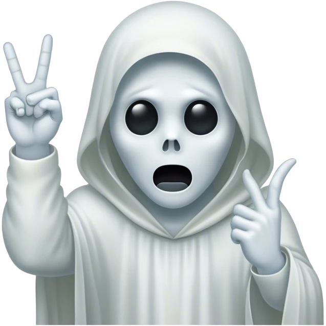 Ghost giving the middle finger emoji