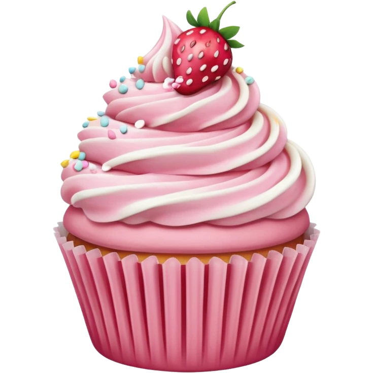 strawberry vanila cupcake emoji