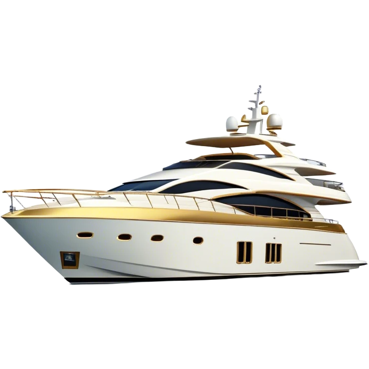 Luxury Yacht - Azimut 72 (Model Year: 2020) (Iconic colour: White with gold trim) emoji