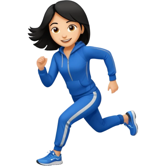 a pretty bratz tan girl who is fat . Hair color black. Jogging outfit emoji